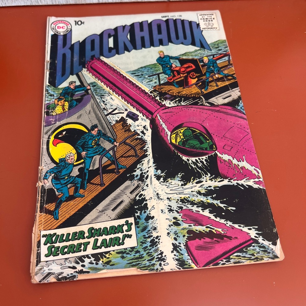 Blackhawk 128 DC Comics 1958 Silver Age Killer Shark Secret Lair Zorro Ad